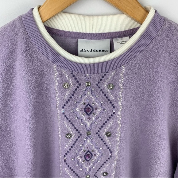 Alfred Dunner Purple Embellished Grandma Sweater - Picture 3 of 10